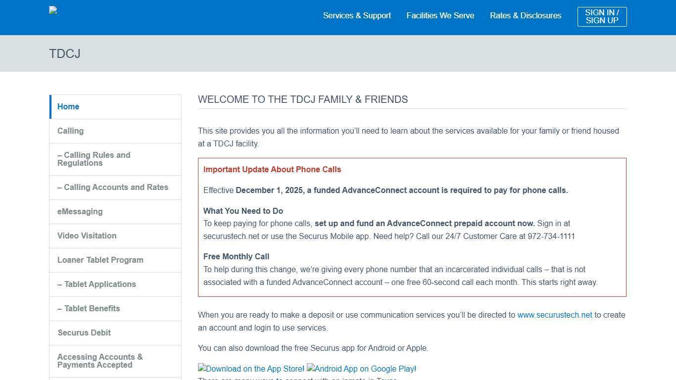 TDCJ - Securus Technologies