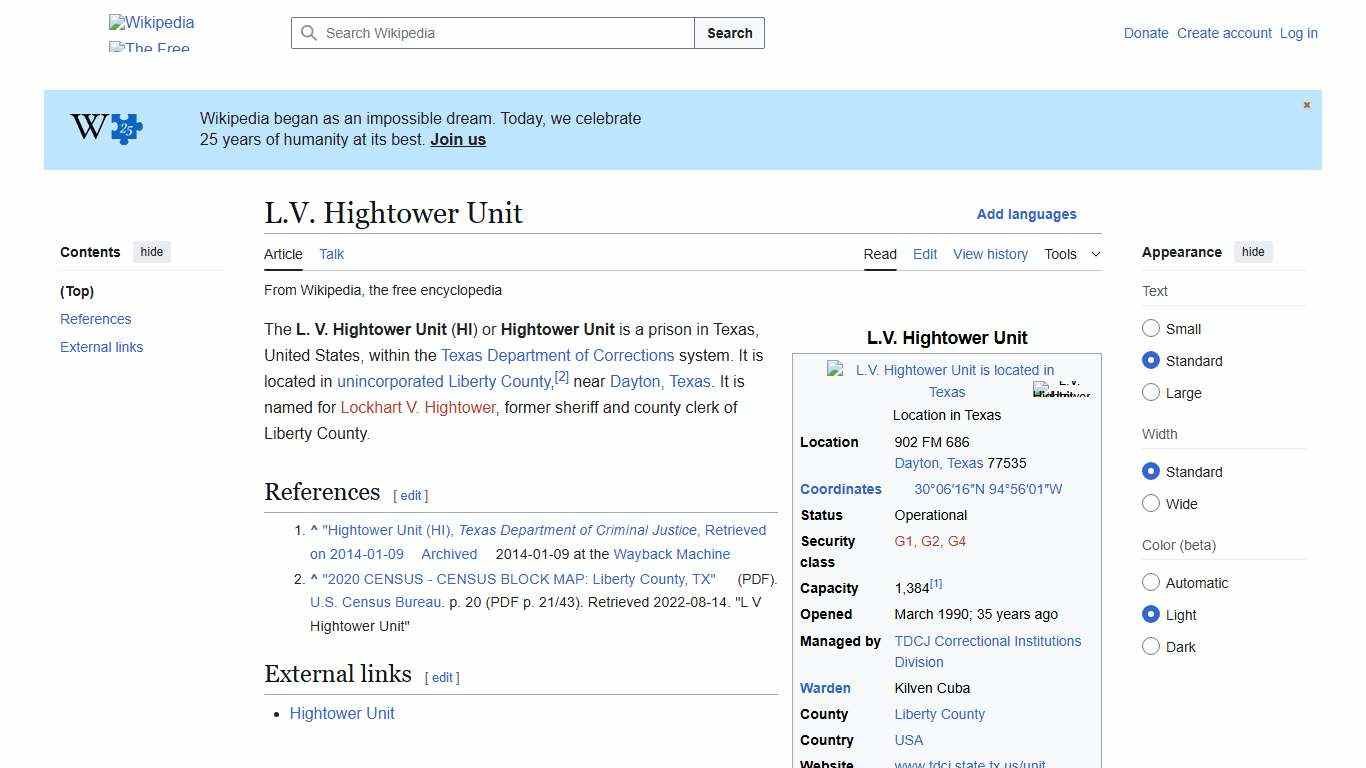 L.V. Hightower Unit - Wikipedia